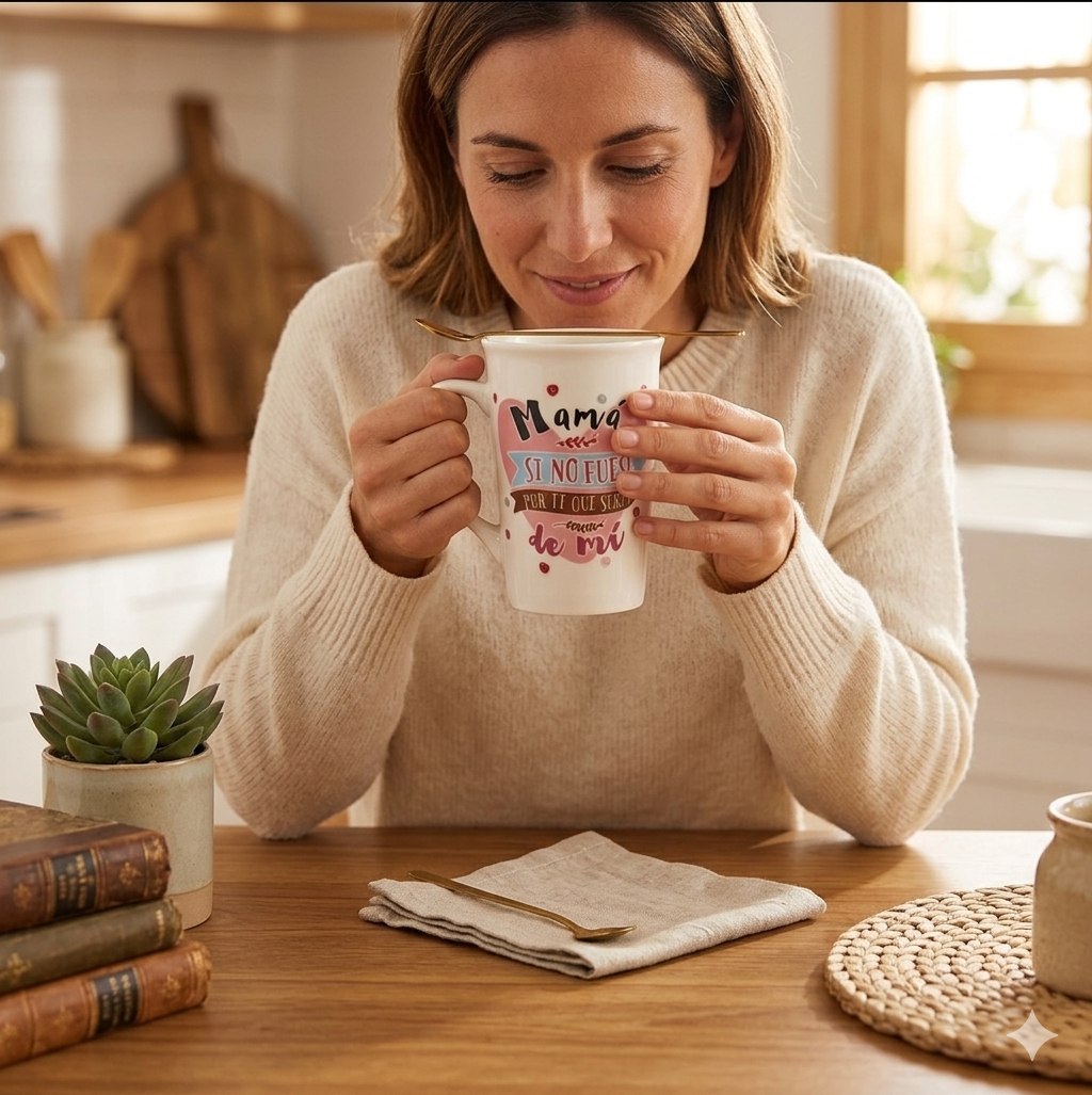 SET DE TAZA DE REGALO PARA MAMA CON CUCHARA DE LUJO