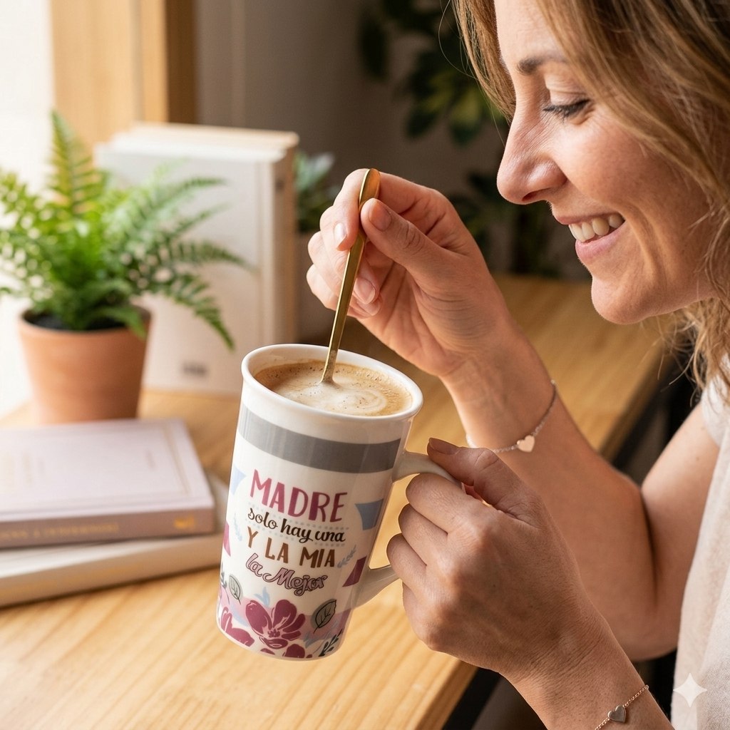 SET DE TAZA DE REGALO PARA MAMA CON CUCHARA DE LUJO