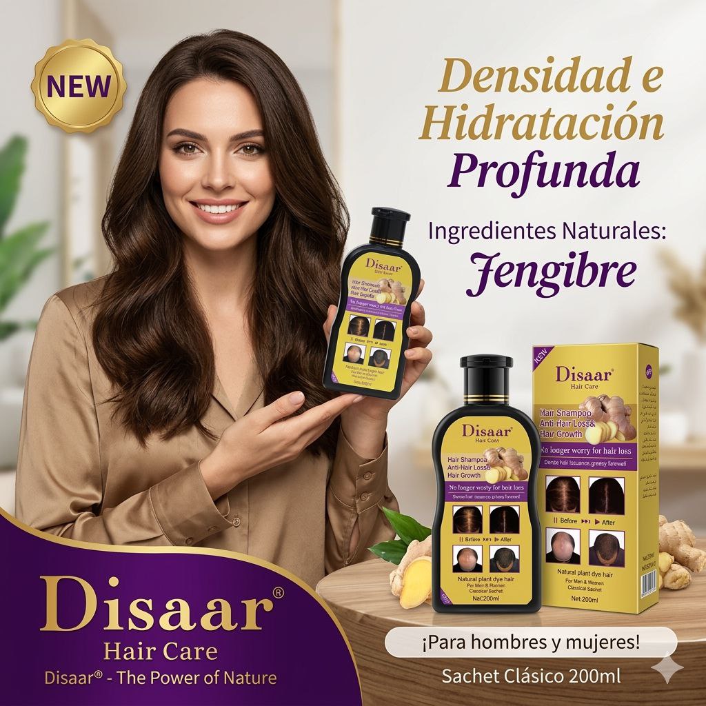 SHAMPOO FORTALECEDOR ANTICAIDA CON ESENCIA DE JENJIBRE DISAAR 200ML