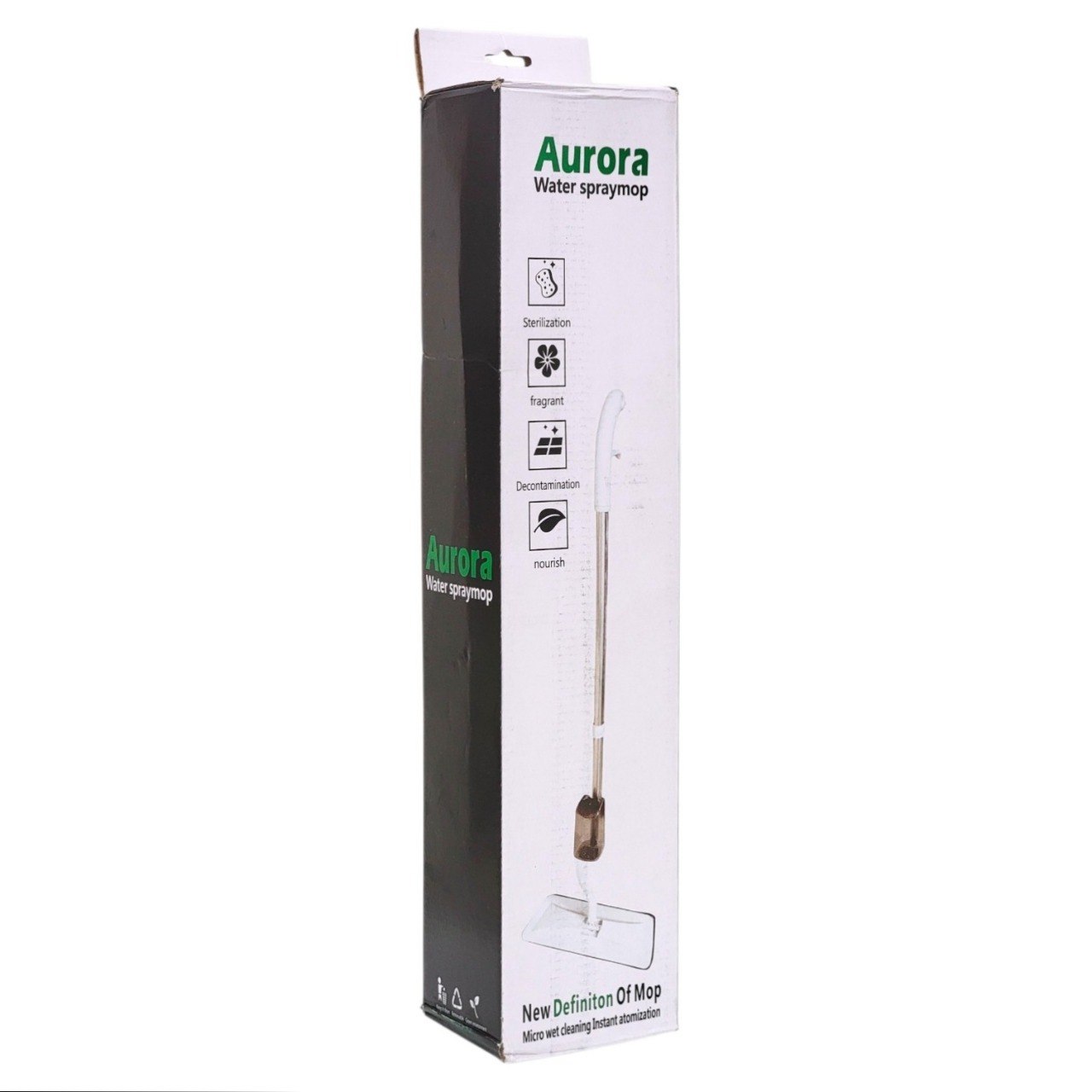 TRAPEADOR CON ROCIADOR INTEGRADO DE ESTRUCTURA METALIZA Y BASE DE MICROFIBRA AURORA 96CM