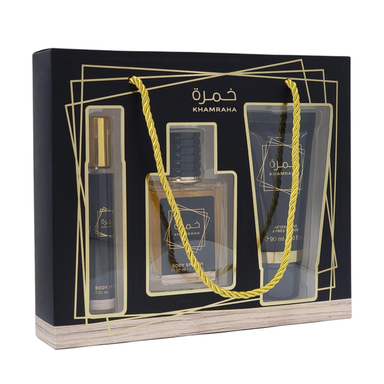 SET MYSTICAL KHAMRAHA SPLASH 50ML SPLASH 20ML AFTER SHAVE 90ML (H) (AROMA SIMILAR A LATTAFA KHAMRAH)