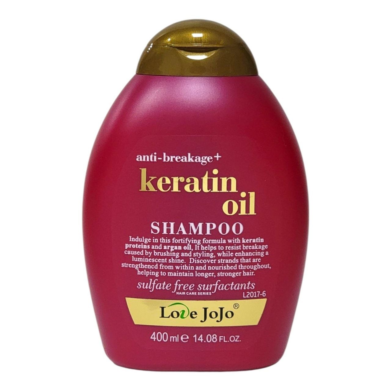 SHAMPOO FORTALECEDOR ANTIQUIEBRES CON QUERATINA Y ACEITE DE ARGAN LOVE JOJO 400ML