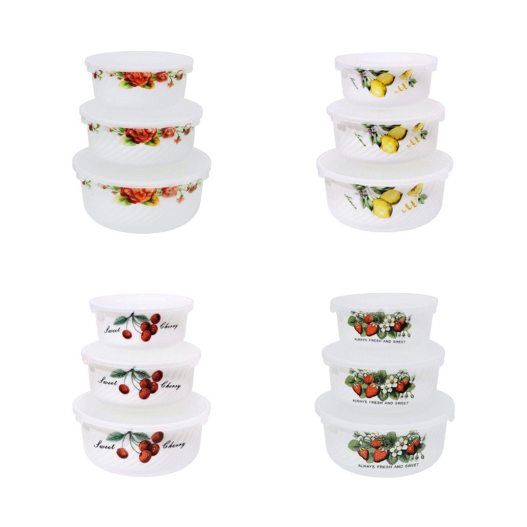 SET DE TAZONES ENSALADERAS DE CRISTAL MULTIFIFUNCIONALES RESISTENTES 3PCS GUPAN DESIGN