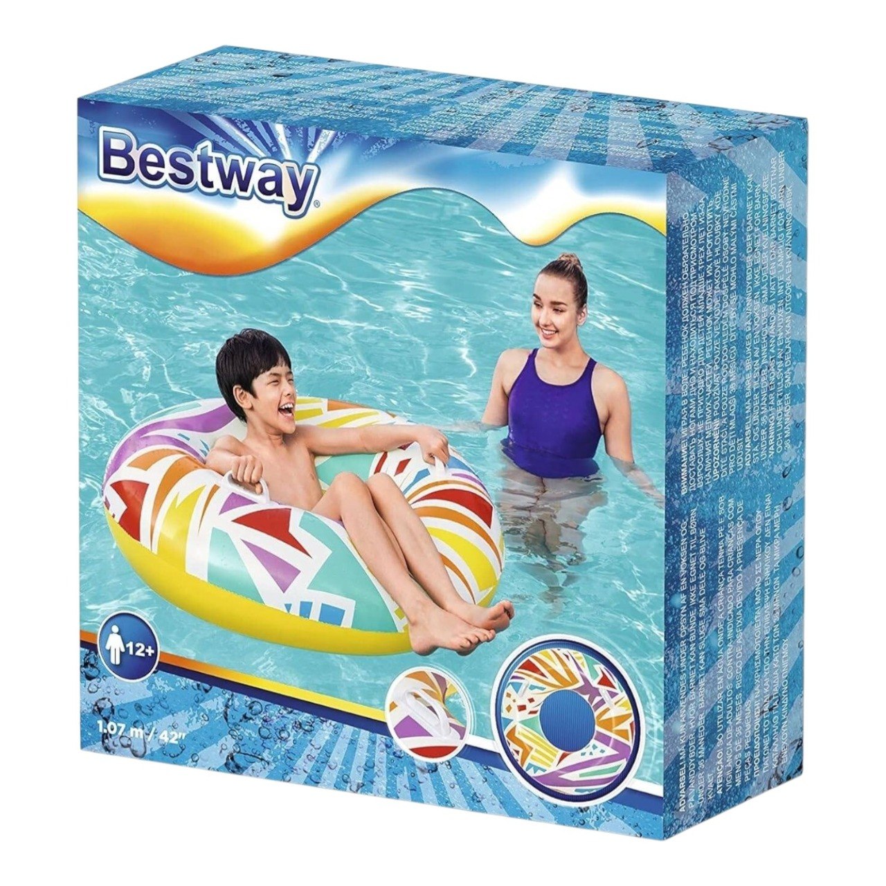 FLOTADOR INFLABLE TIPO SALVAVIDAS DE PLASTICO PARA ADULTOS BESTWAY 105CM