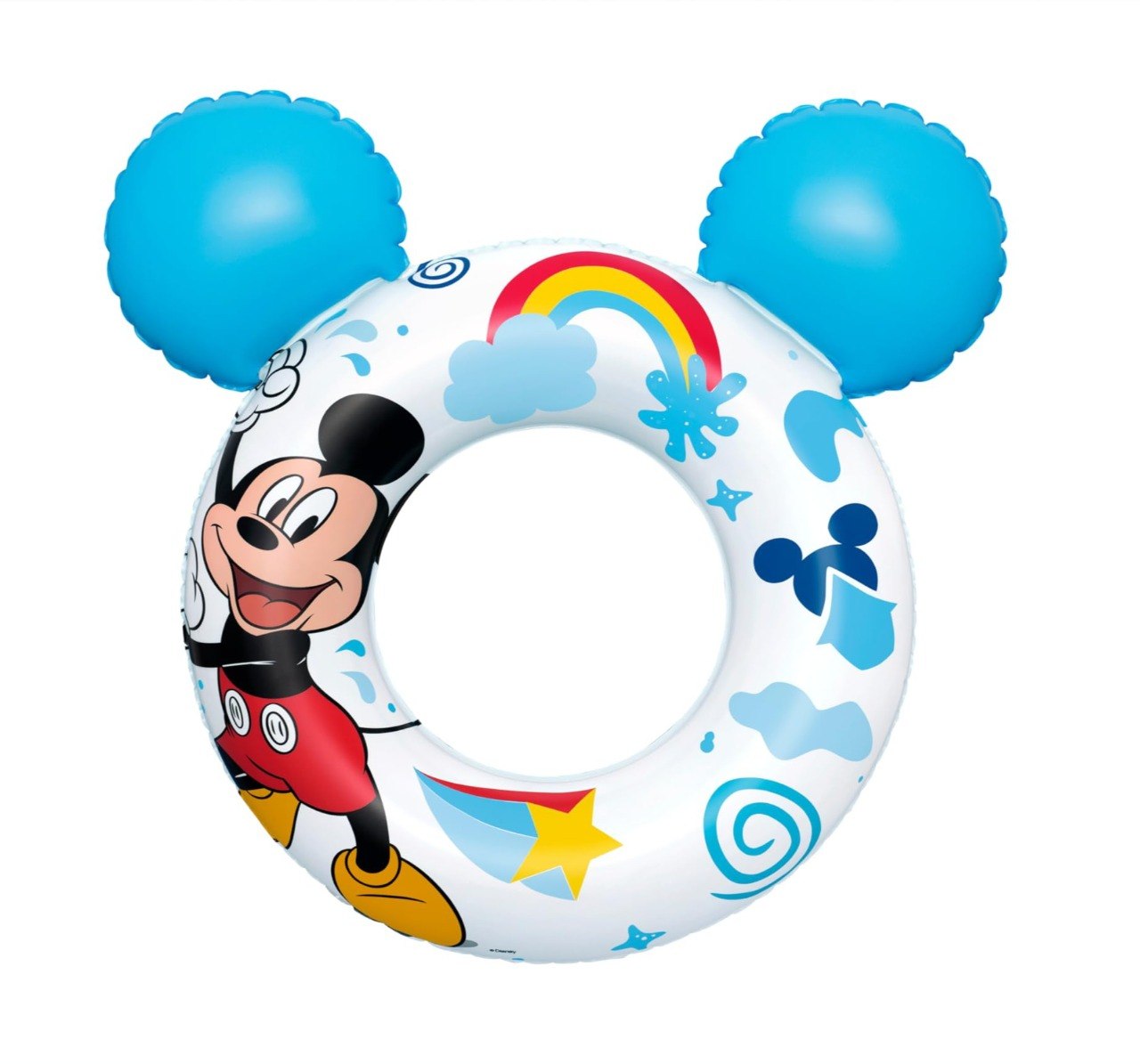 FLOTADOR INFLABLE TIPO SALVAVIDAS DE PLASTICO DE MICKEY MOUSE DISNEY BESTWAY 74X76CM