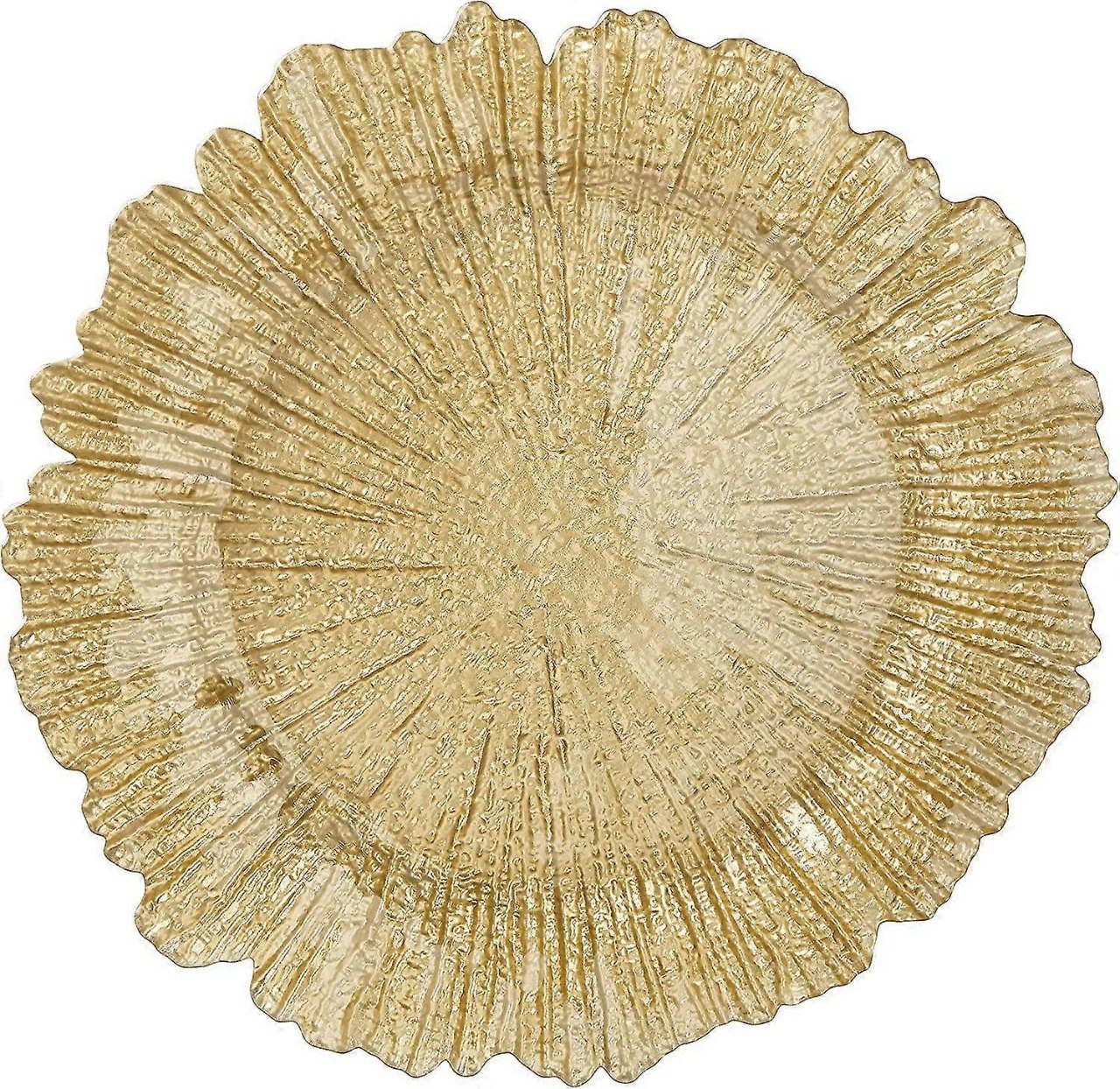 PLATO DE CARGA DECORATIVO DORADO DE PLASTICO 31CM