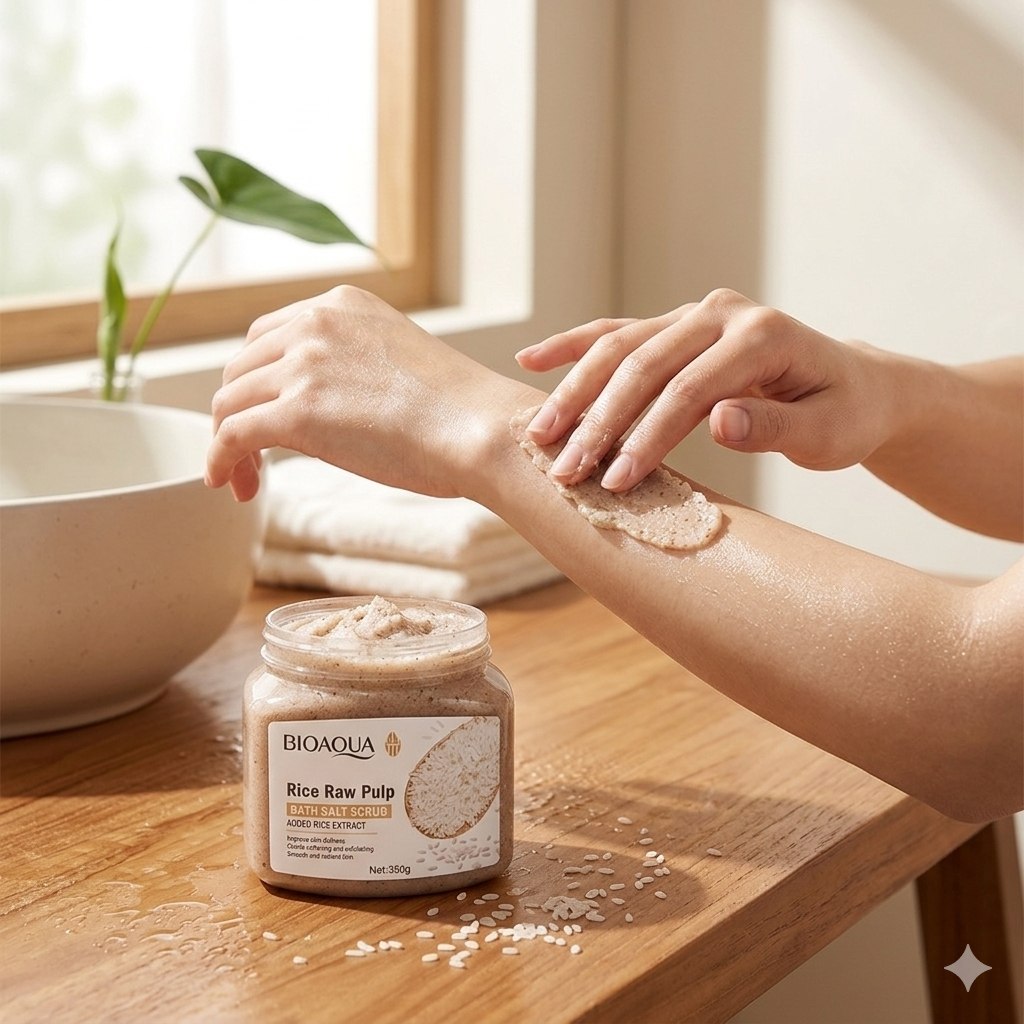 EXFOLIANTE CORPORAL SUAVE CON EXTRACTO DE PULPA CRUDA DE ARROZ SADOER 350G