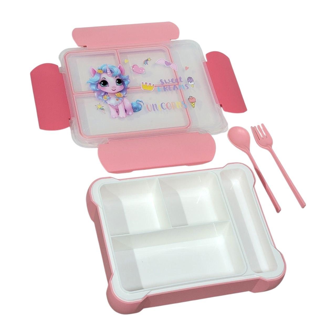 RECIPIENTE PANA PARA ALIMENTOS INFANTIL CON SET DE CUBIERTOS 22X17X5CM