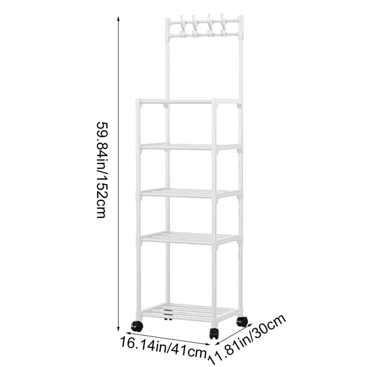 ESTANTE ORGANIZADOR MULTIFUNCIONAL DE 5 NIVELES 152X41X30CM
