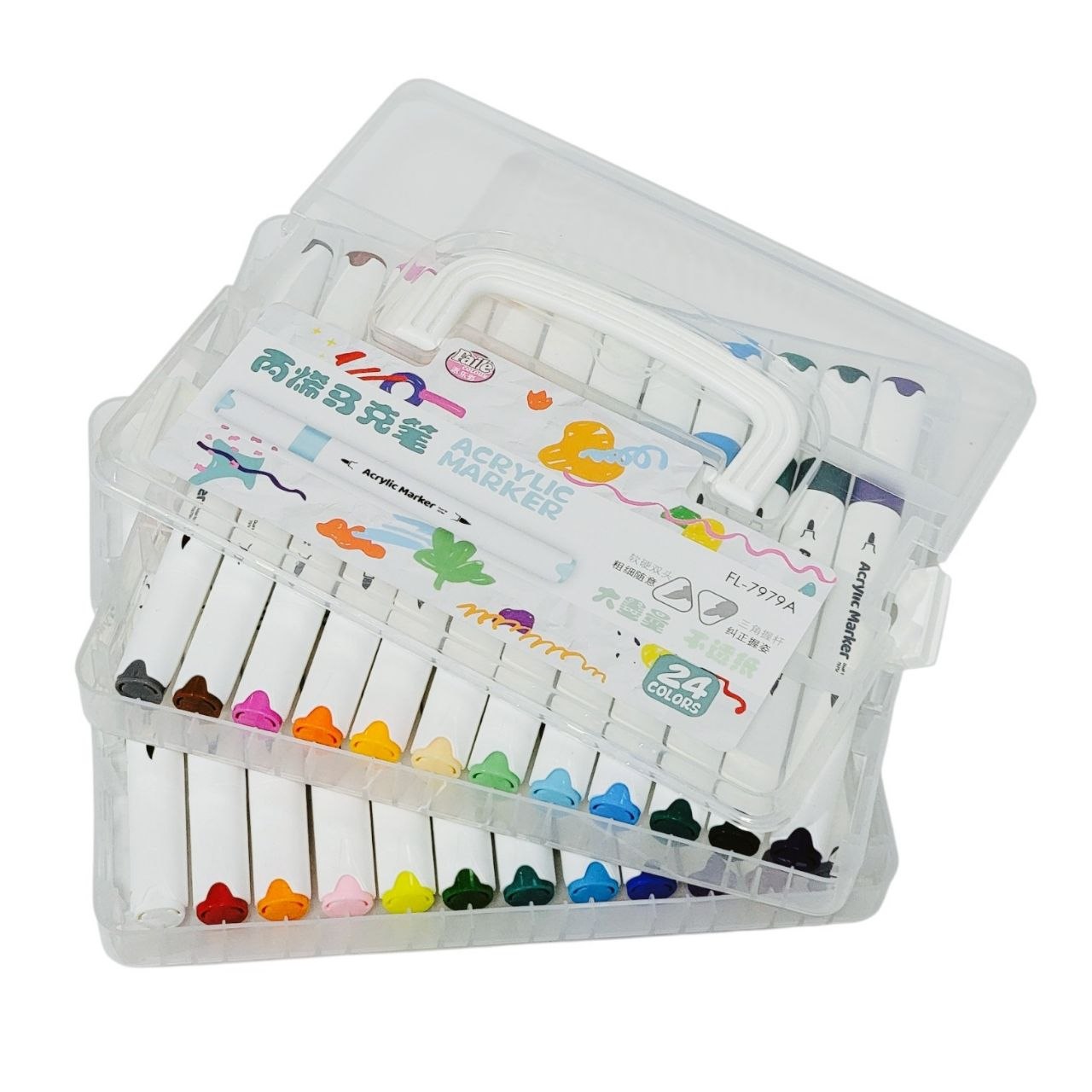 SET DE MARCADORES ACRILICOS DE PINTURA TRIANGULARES DE DOBLE PUNTA 24UND FAILET COLOUR