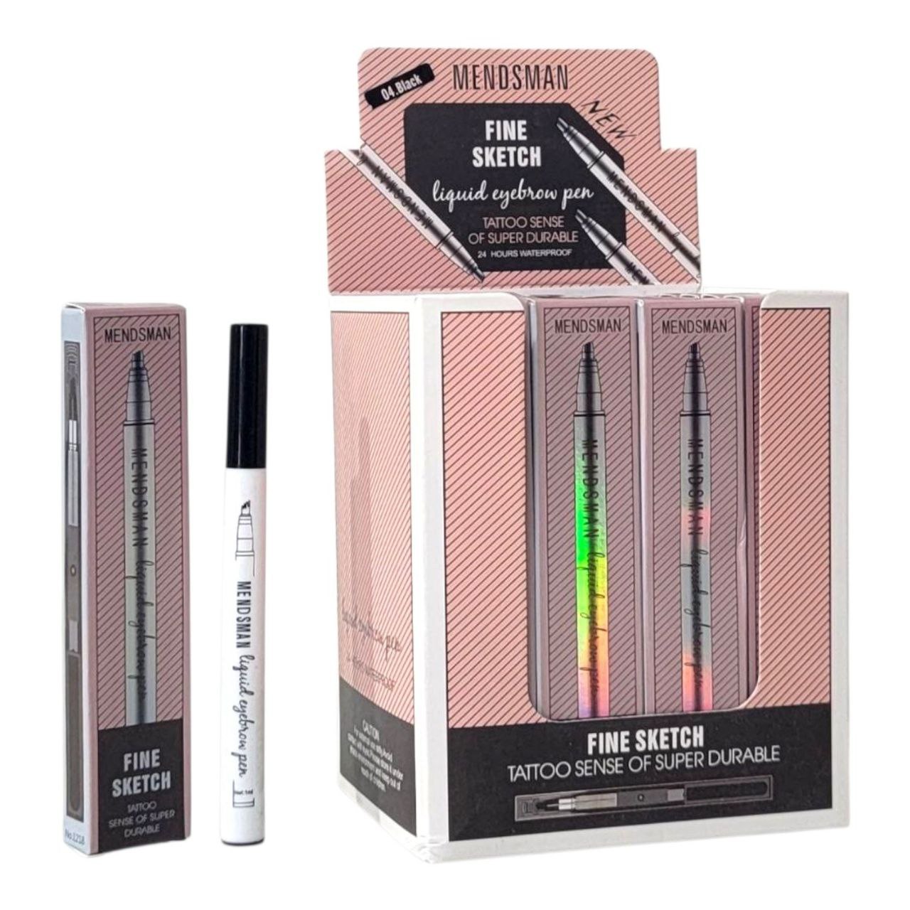 LAPIZ LIQUIDO PARA CEJAS IMPERMEABLE TONO BLACK 24H MENDSMAN