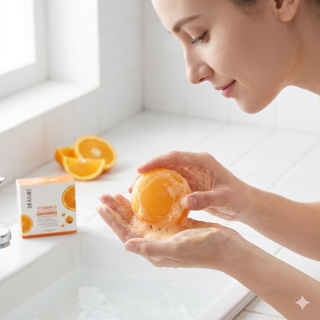 JABON FACIAL EN BARRA CON VITAMINA C DE EFECTO ILUMINADOR ANTIEDAD DR RASHEL 100G