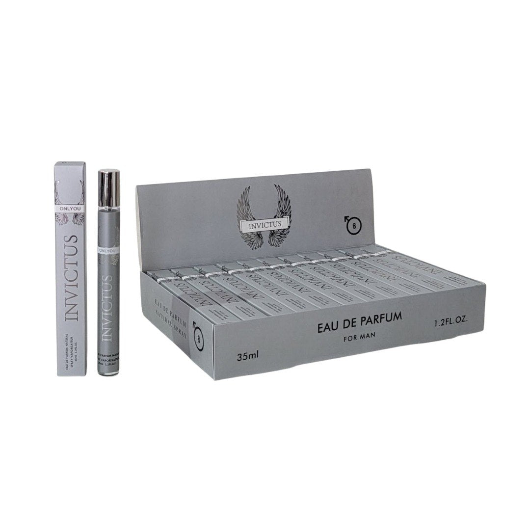 MINI PERFUME EN TUBO PARA CABALLERO INVICTUS EDP 35ML (AROMA SIMILAR A PACO RABANNE INVICTUS)