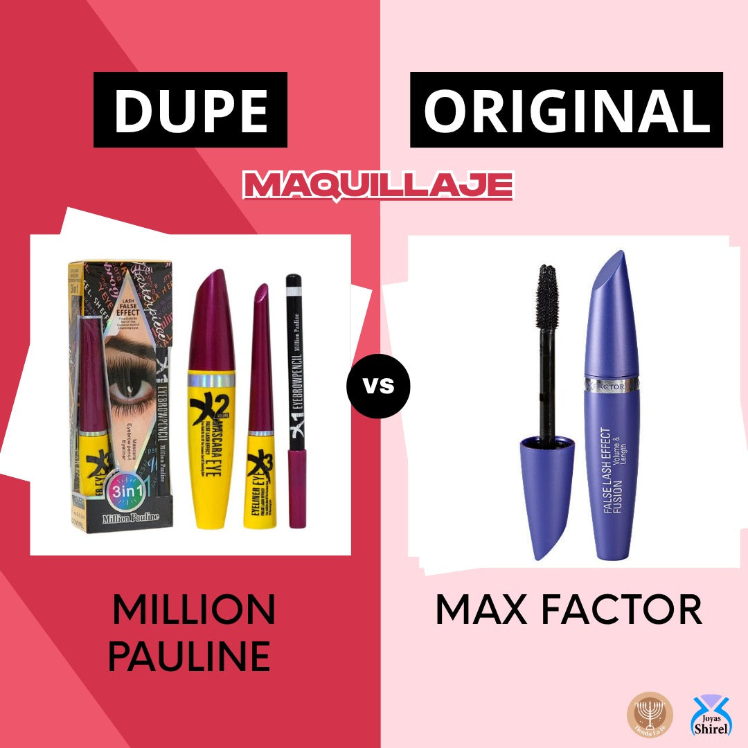 RIMEL 3 EN 1 EFECTO DE PESTAÑAS POSTIZAS 3PCS MILLION PAULINE (DUPE DE MAXFACTOR)