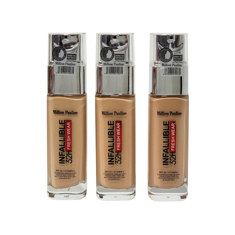 BASE LIQUIDA DUPE DE LOREAL CON VITAMINA C SPF 25+ MILLION PAULINE 30G