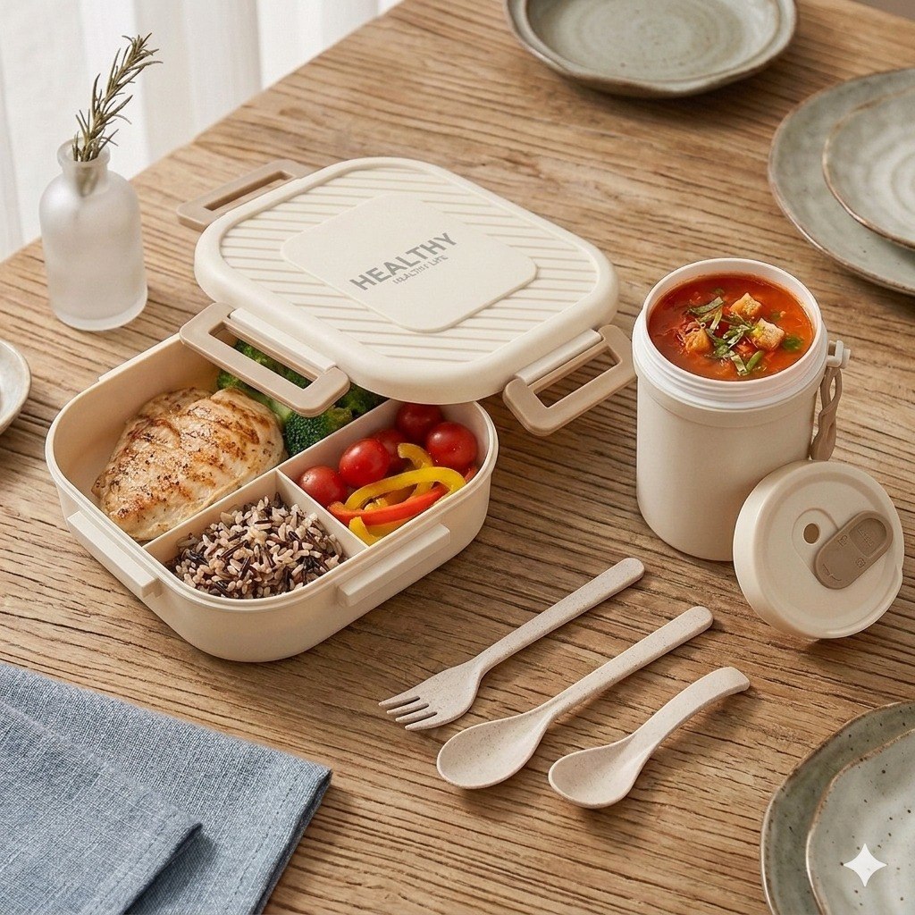 SET DE RECIPIENTE PANA PARA ALIMENTOS HERMETICA CON TAZA PARA LIQUIDOS