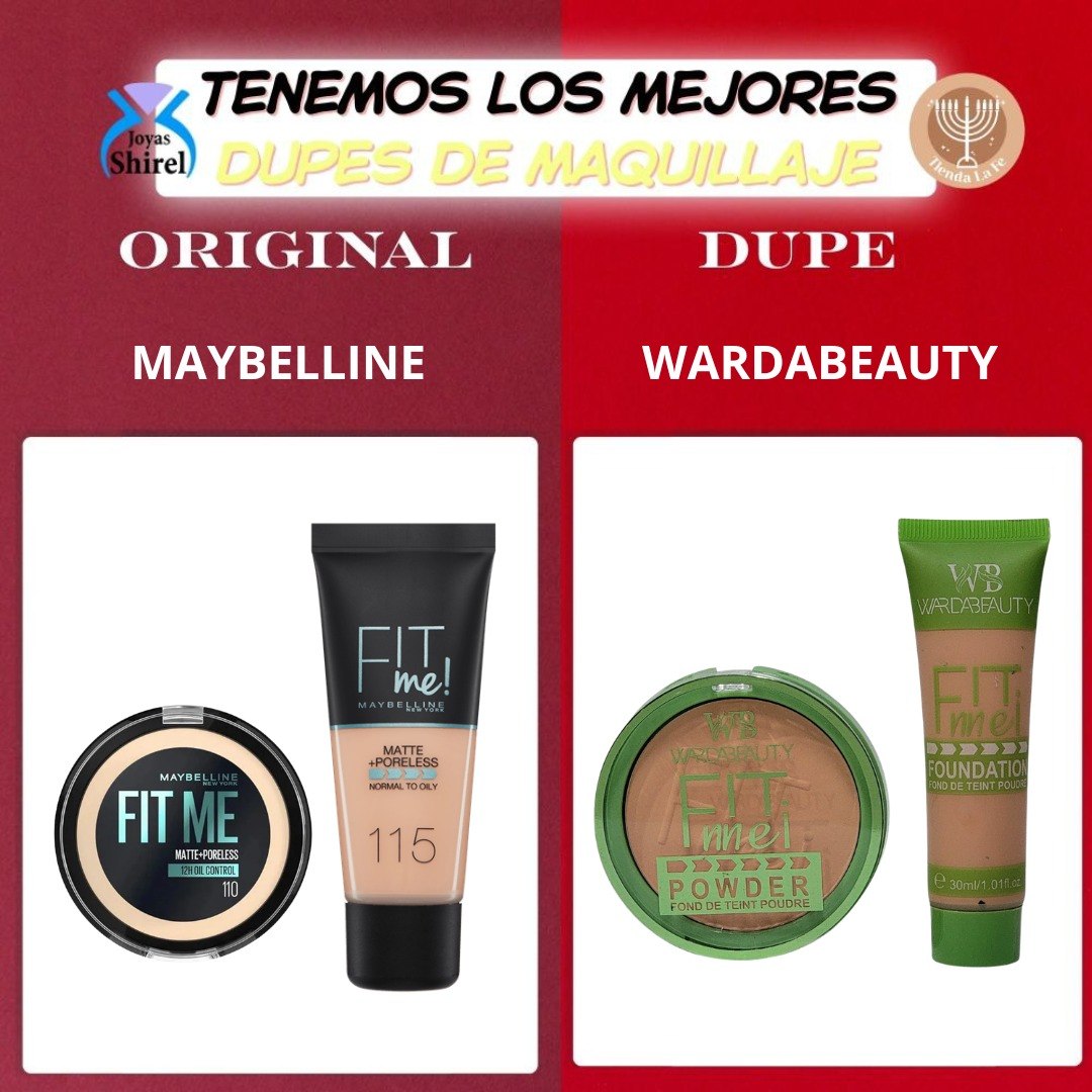 SET DE BASE LIQUIDA Y EN POLVO COBERTURA COMPLETA WARDABEAUTY (DUPE DE MAYBELLINE)