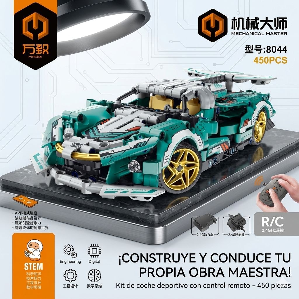 CARRO TODOTERRENO DE JUGUETE DE CONSTRUCCION CON CONTROL REMOTO MODELO 8044 MECHANICAL MASTER