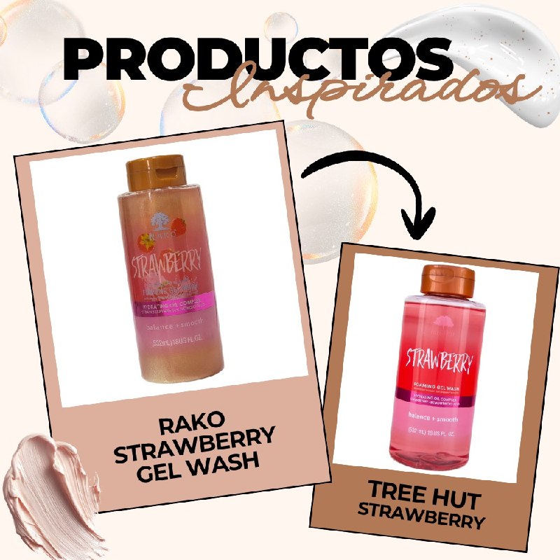 GEL DE DUCHA  ESPUMOSO CON EXTRACTO DE FRESA BHA Y MANTECA DE KARITE RAKO 532ML