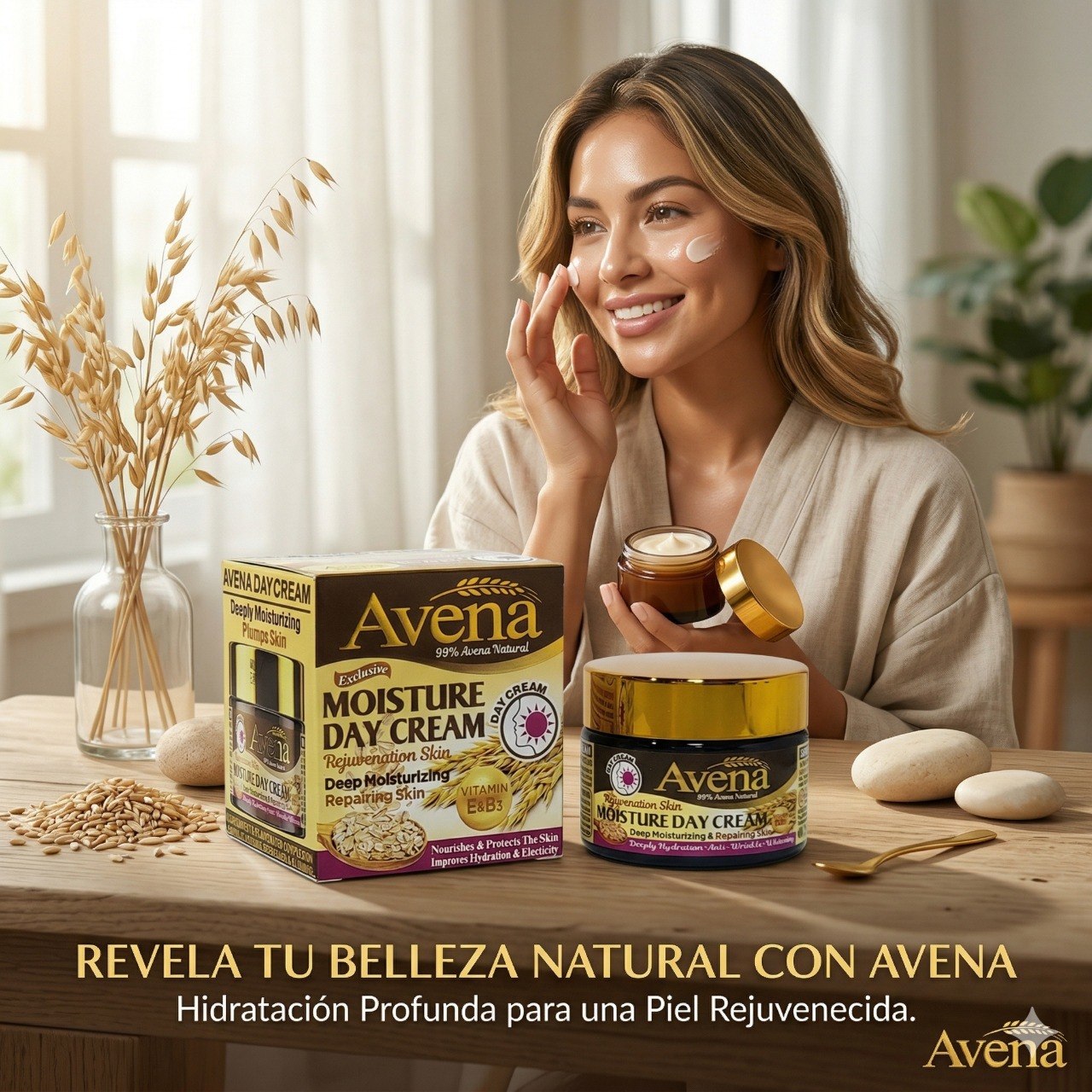 CREMA FACIAL DE DIA HIDRATANTE CON EXTRACTO DE AVENA VITAMINAS E Y B3 FRUIT OF THE WOKALI 55G