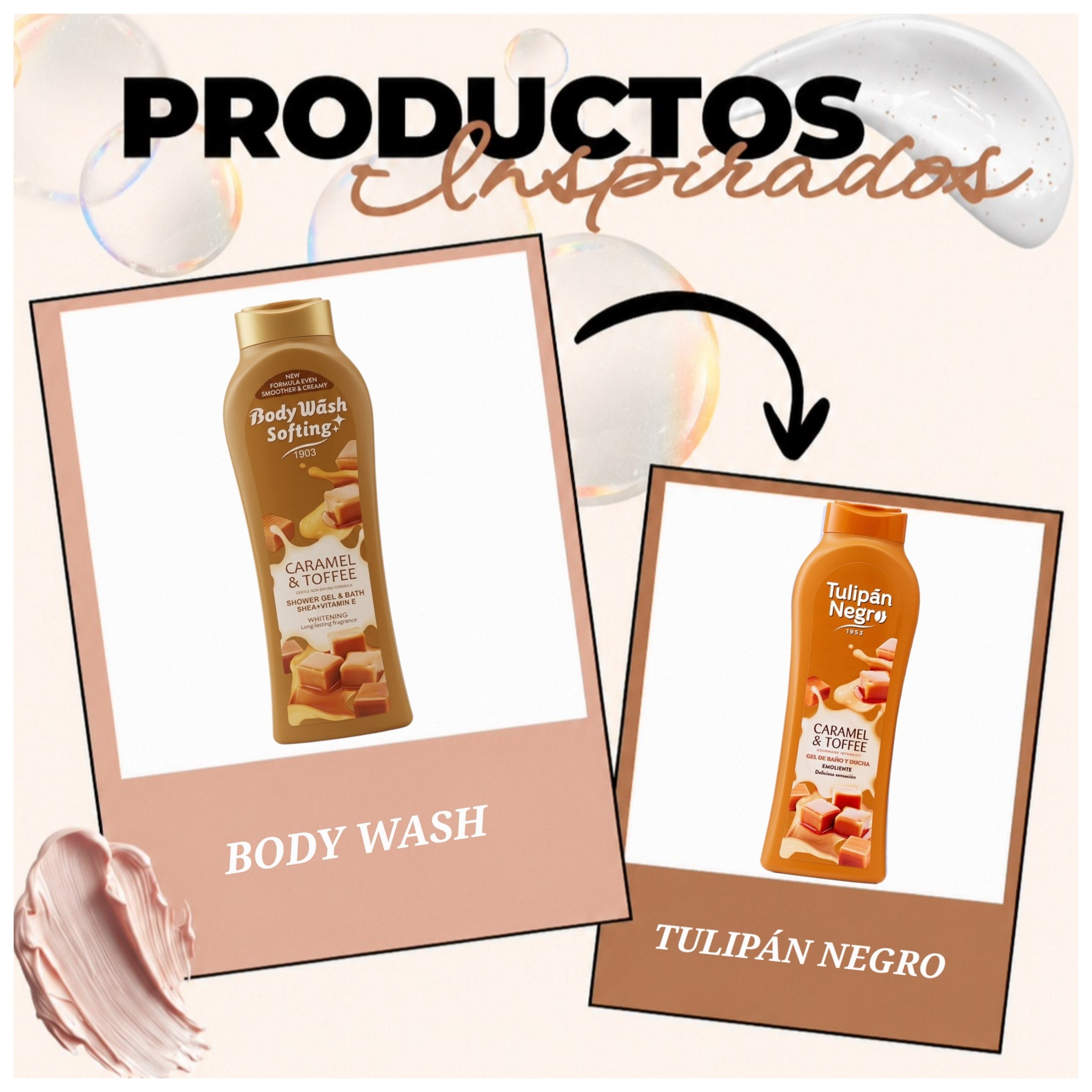 GEL DE DUCHA SUAVIZANTE AROMA DULCE CARAMELO Y TOFFEE 650ML