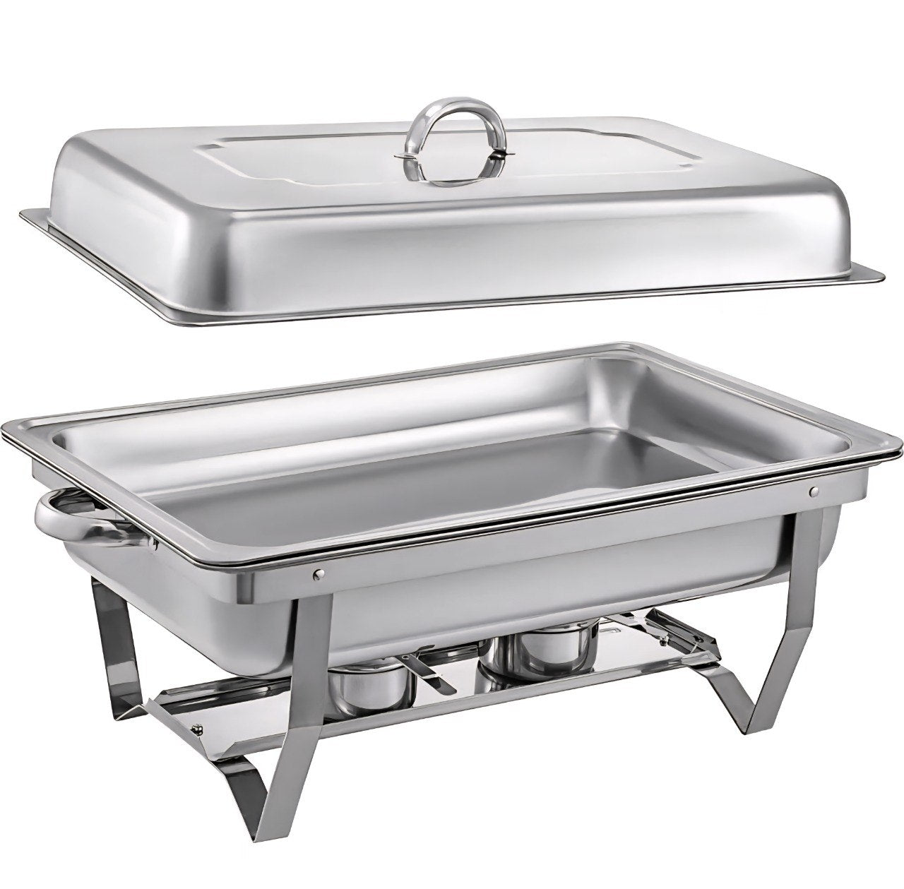 SET DE RECIEPIENTE BUFETERA PROFESIONAL DE ACERO INOXIDABLE 64X37X15CM