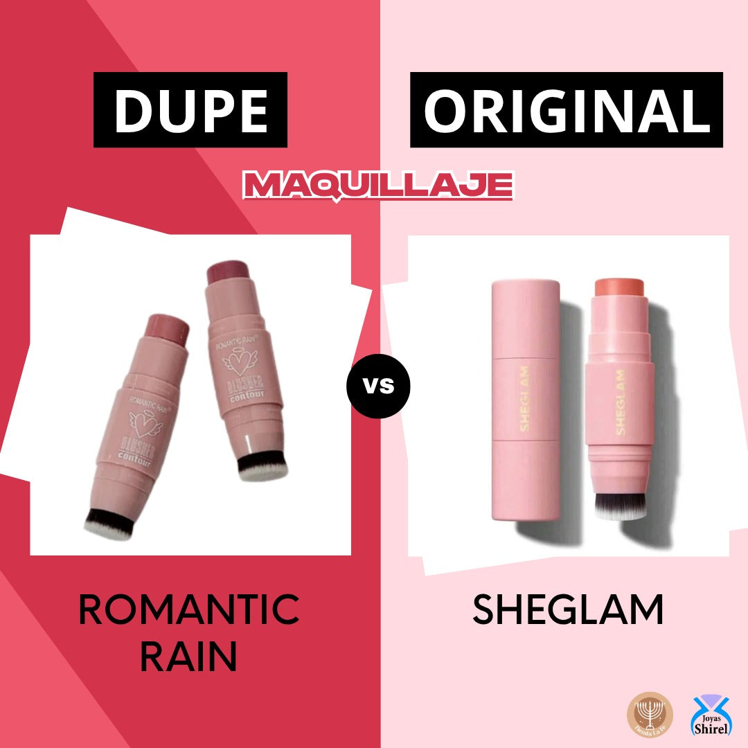 RUBOR EN BARRA IMPERMEABLE 2 EN 1 CON BROCHA ROMANTIC RAIN (DUPE DE SHEGLAM)