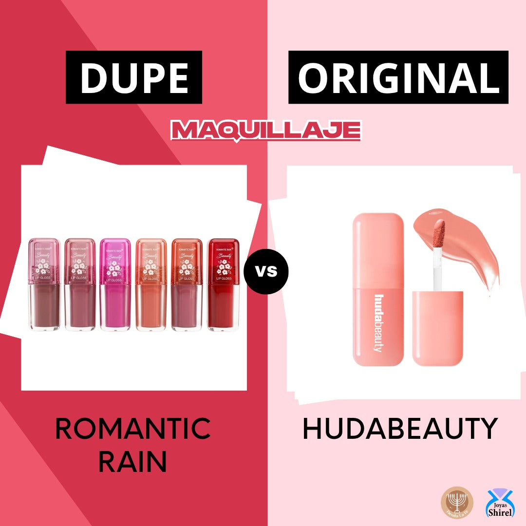 BRILLO LABIAL CON BASE LIGERA NUTRITIVA E IMPERMEABLE ROMANTIC RAIN (DUPE DE HUDA BEAUTY)