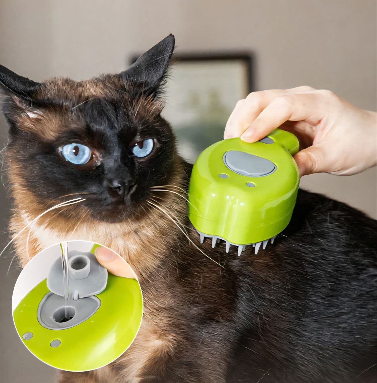 CEPILLO PARA MASCOTAS ELECTRICO 3 EN 1 CON PULVERIZADOR DE AGUA Y MASAJE