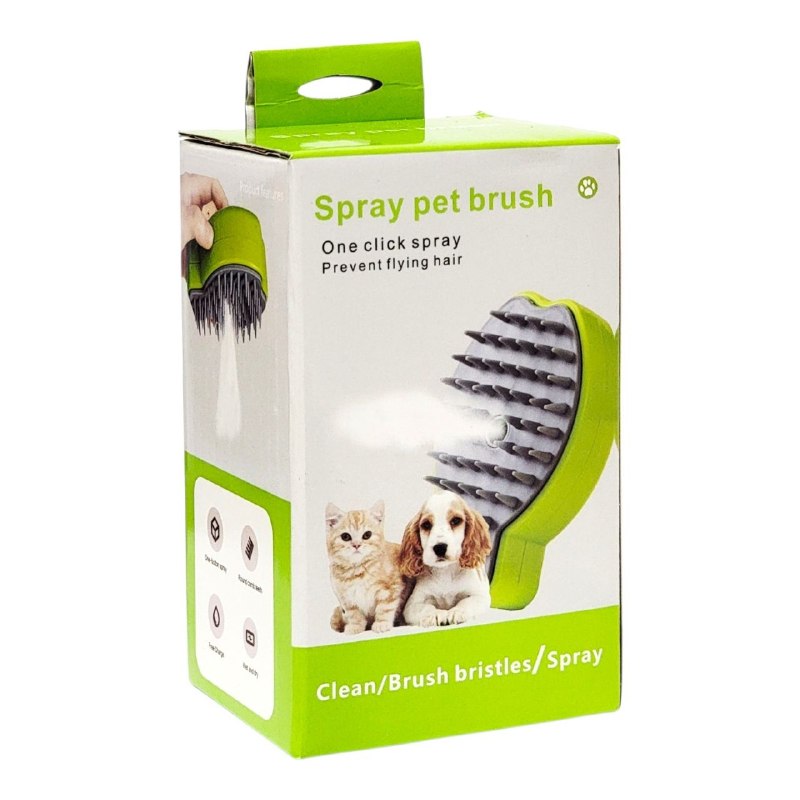 CEPILLO PARA MASCOTAS ELECTRICO 3 EN 1 CON PULVERIZADOR DE AGUA Y MASAJE