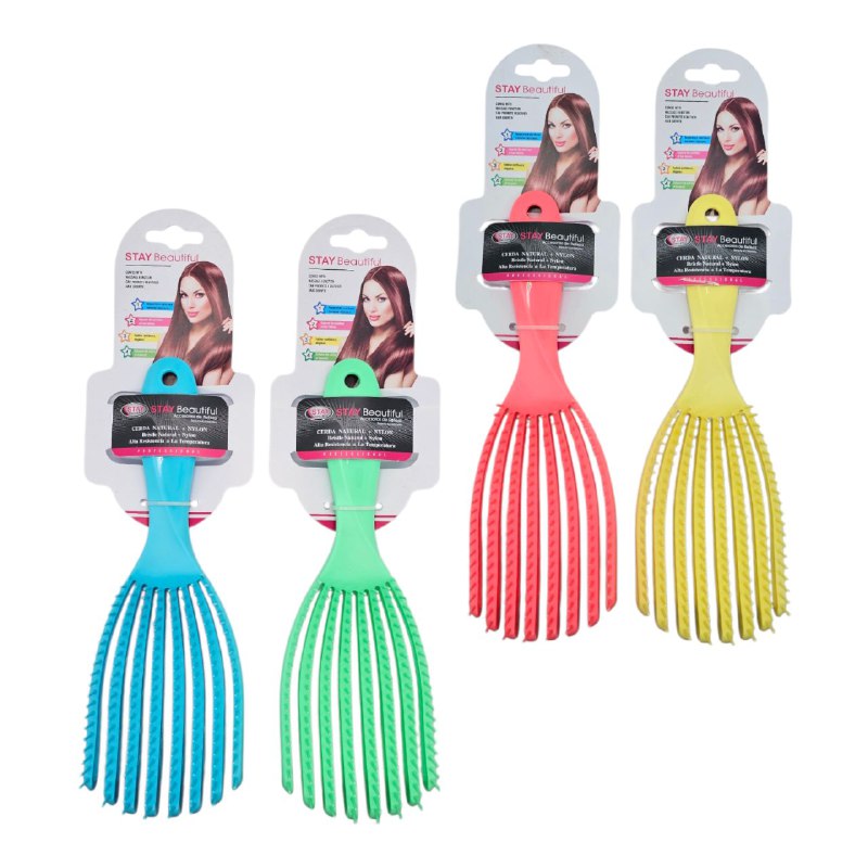 CEPILLO DESENREDANTE PULPO CON CERDAS NATURALES Y DE NYLON DE ALTA RESISTENCIA A LA TEMPERATURA 21CM STAY BEAUTYFUL 2UND