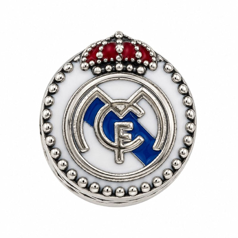 CHARM DE PLATA 9.25 CON DISEÑO DE ESCUDO DE REAL MADRID MEDIDA: 1CM PESO: 3G