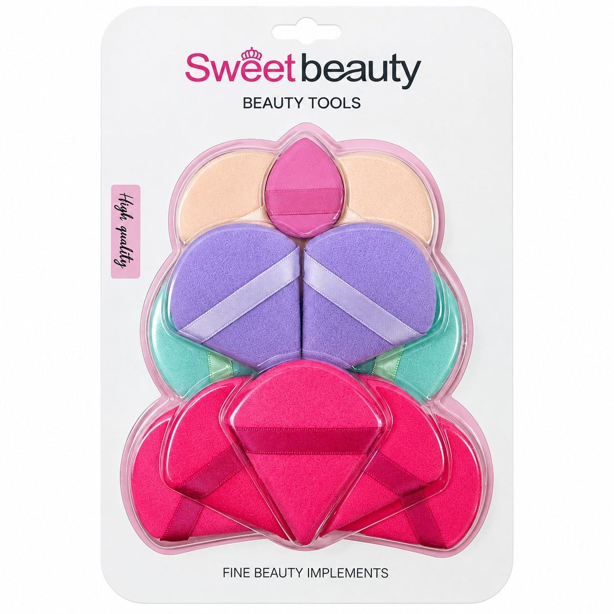SET DE 12 ESPONJAS BORLAS PARA MAQUILLAJE SWEET BEAUTY