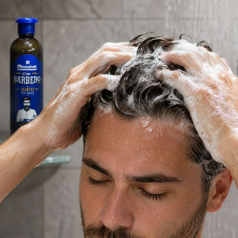 SHAMPOO 2 EN 1 ANTICASPA Y ACONDICIONADOR MAXYBELT PROFESSIONAL DON BARBERO 400ML 1 UND