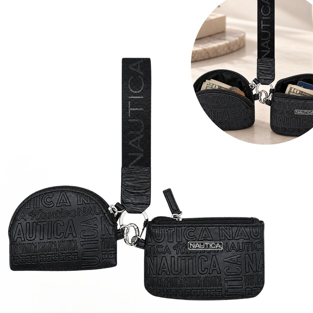SET DE MONEDERO Y TARJETERO ORIGINAL NAUTICA PARA DAMA