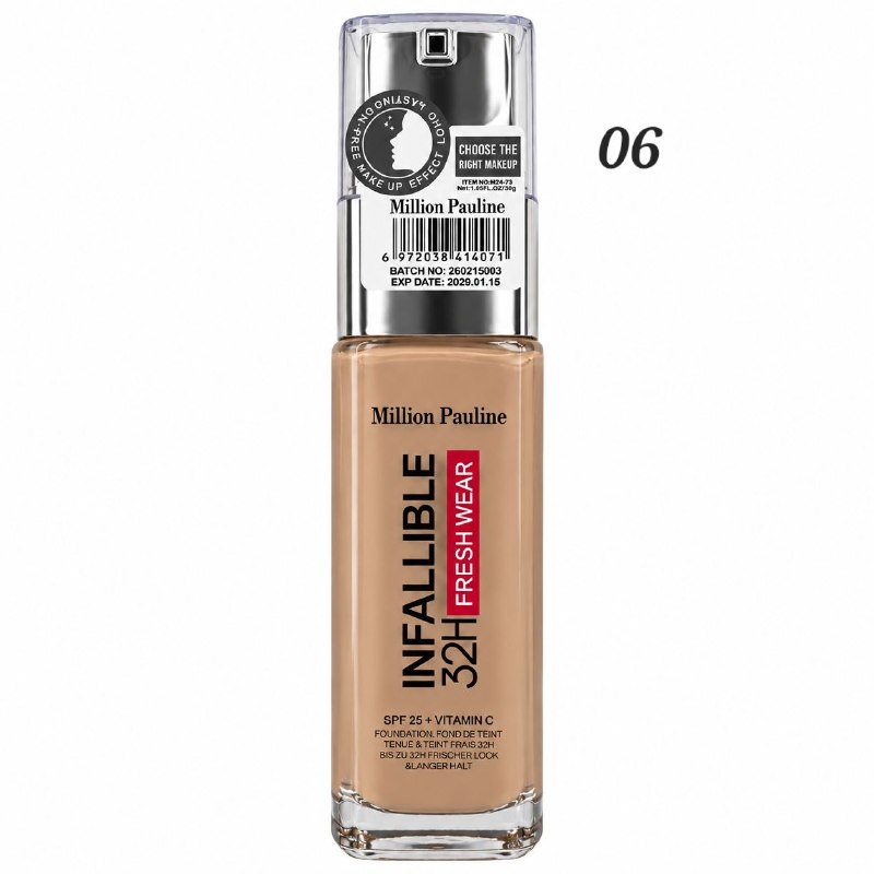 BASE DE MAQUILLAJE LIQUIDA DE LARGA DURACION MILLION PAULINE 30G (DUPE DE LOREAL)