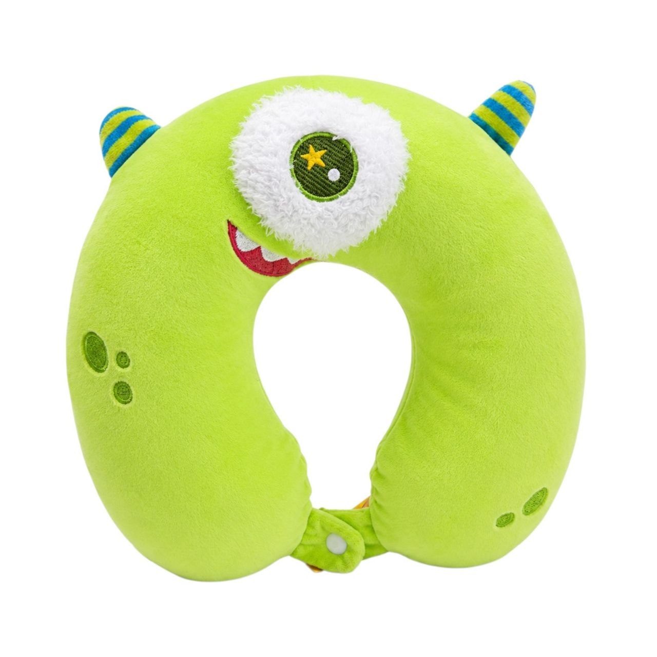 ALMOHADA DE VIAJE DE FELPA PARA NIÑOS COJÍN ERGONÓMICO DE CUELLO CON DISEÑO DE MONSTRUITO BENELI HOME 29x33 CM