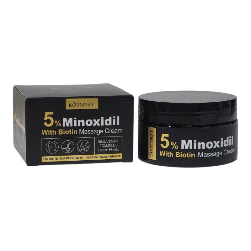 CREMA DE MASAJE PARA EL CABELLO ESTIMULANTE CON MINOXIDIL 5% Y BIOTINA KORMESIC 100G