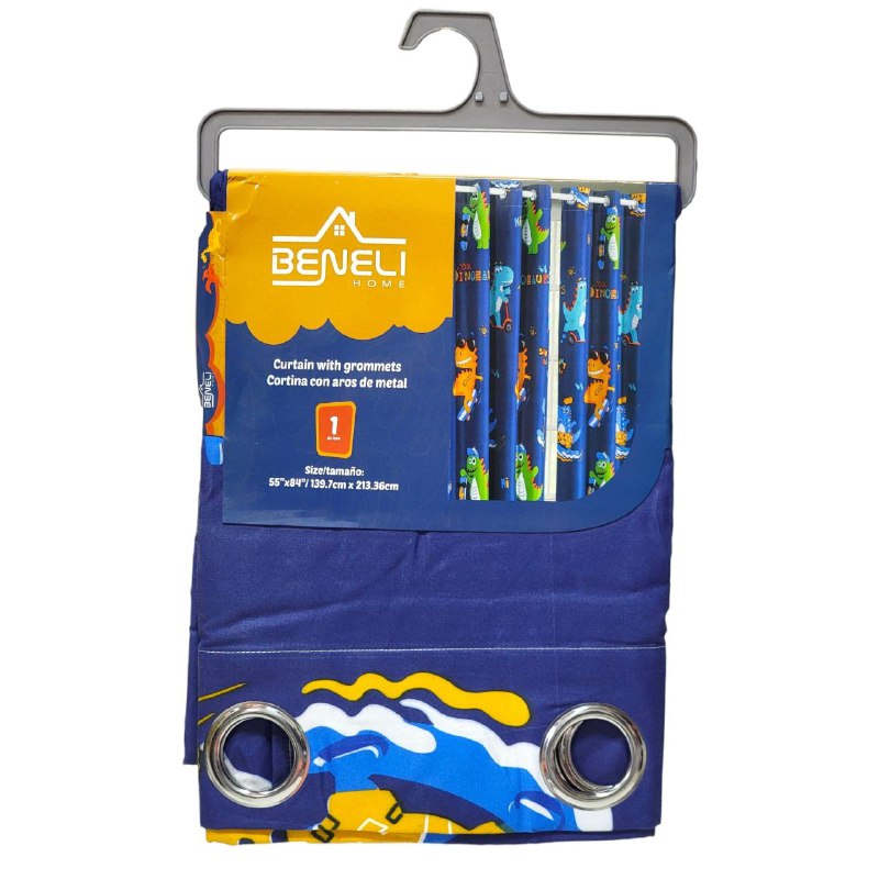 JUEGO DE SABANAS MATRIMONIAL CON CORTINAS PARA NIÑOS DE DINOSAURIOS 6PCS BENELI HOME