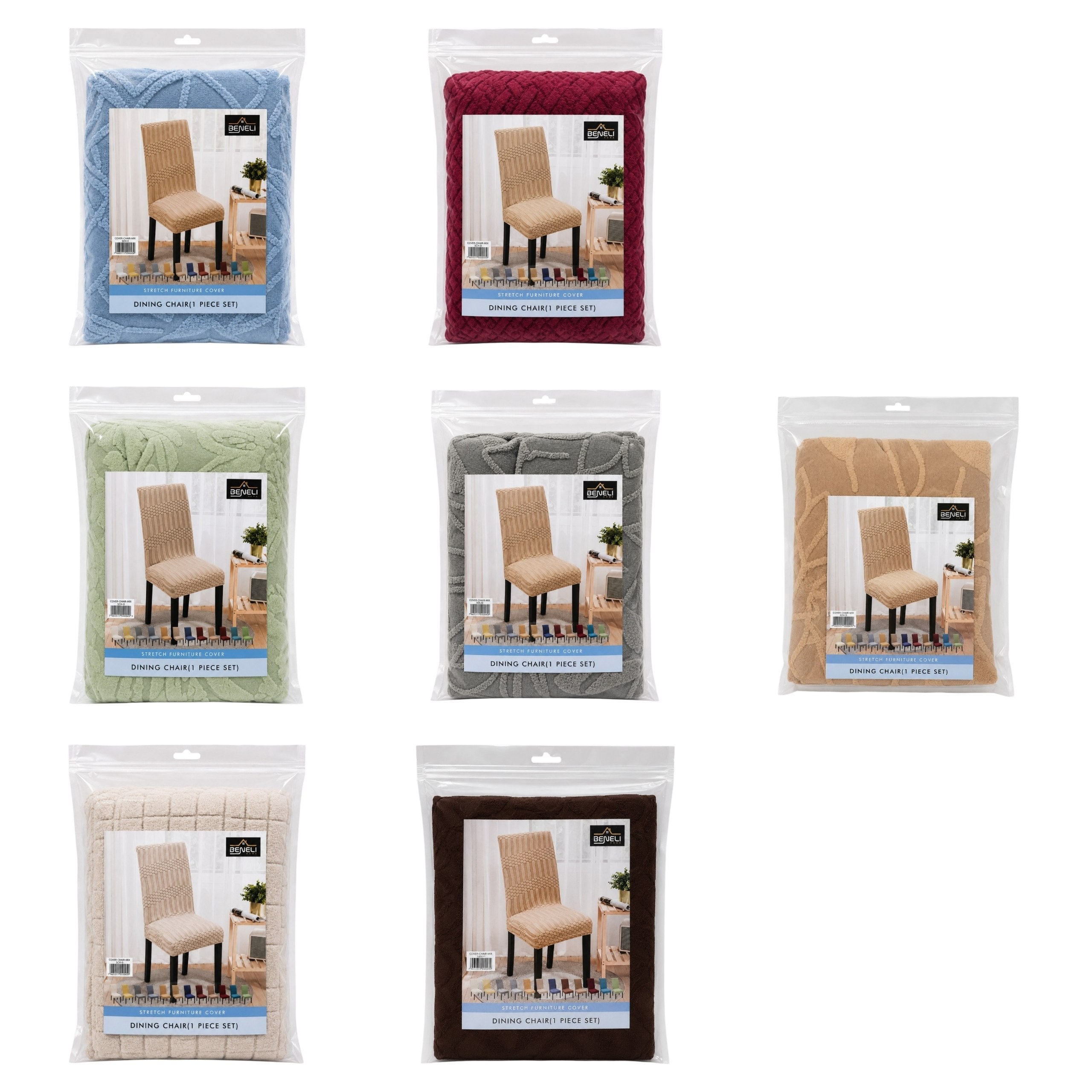 FUNDA ELÁSTICA PROTECTORA Y RENOVADORA PARA SILLAS DE COMEDOR BENELI HOME AJUSTABLE