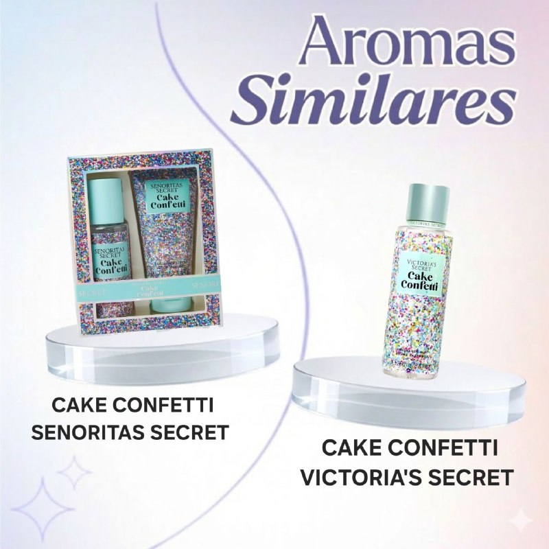 SET MINI SENORITAS SECRET CAKE CONFETTI SPLASH 75ML CREMA CORPORAL 75ML (M) (AROMA SIMILAR VS CAKE CONFETTI)