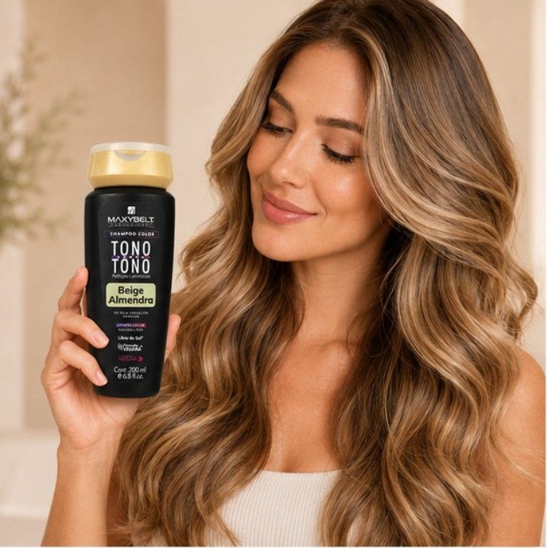 SHAMPOO DE COLOR TONO SOBRE TONO BEIGE ALMENDRA MAXYBELT PROFESSIONAL 200ML 1 UND