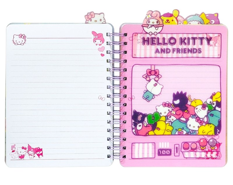 CUADERNO LIBRETA DE HELLO KITTY CON PESTAÑAS DECORATIVAS 16X22CM