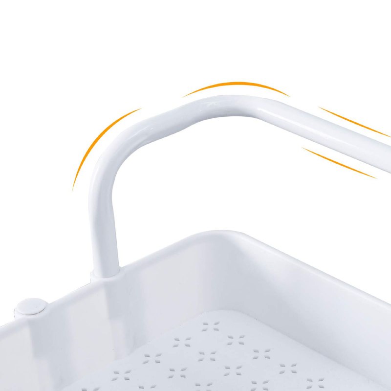ESTANTE DE ALMACENAMIENTO RODANTE DE 3 NIVELES DE PLASTICO COLOR BLANCO 44x34x17CM