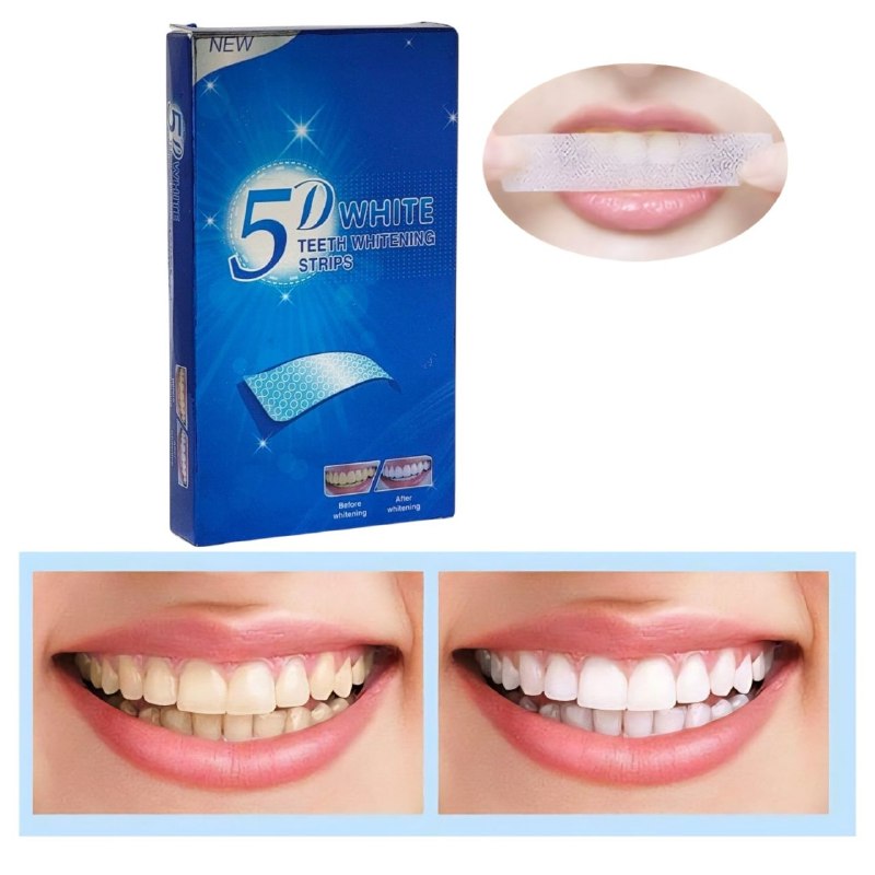 TIRAS BLANQUEADORAS DENTALES 5D WHITE TIRAS 7 SOBRES