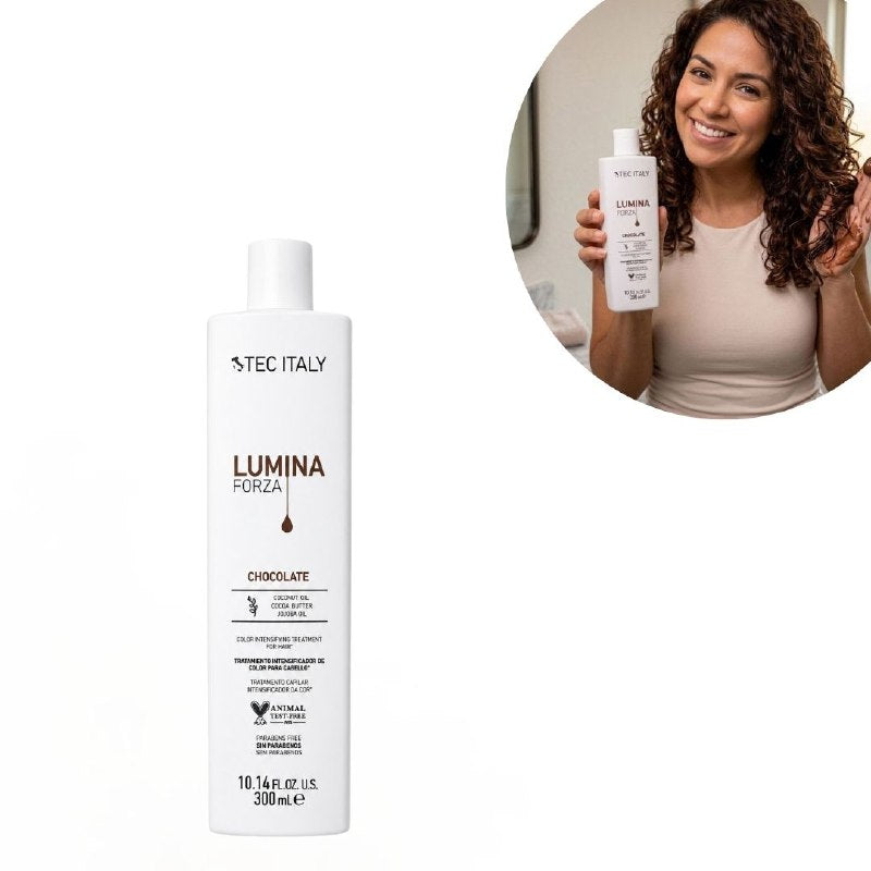 TRATAMIENTO CAPILAR INTENSIFICADOR DE COLOR PARA CABELLO CASTAÑO Y CHOCOLATE TEC ITALY 300ML