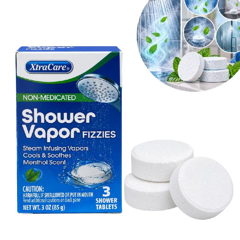 PASTILLAS EFERVESCENTES AROMATICAS DE VAPOR PARA DUCHA AROMA MENTOL XTRACARE 85GX3