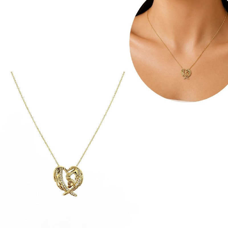 GARGANTILLA DE ENCHAPE PARA DAMA CON DISEÑO DE CORAZON 3.1CM