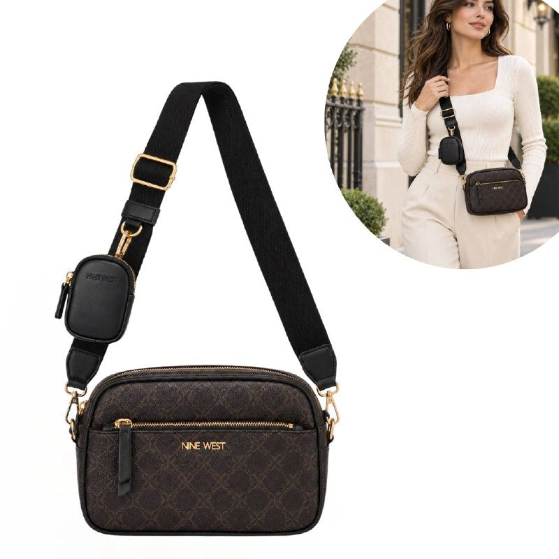 CARTERA ORIGINAL NINE WEST PARA DAMA INCLUYE MINI MONEDERO, MEDIDAS 10X7CM MEDIDA 17X22CM