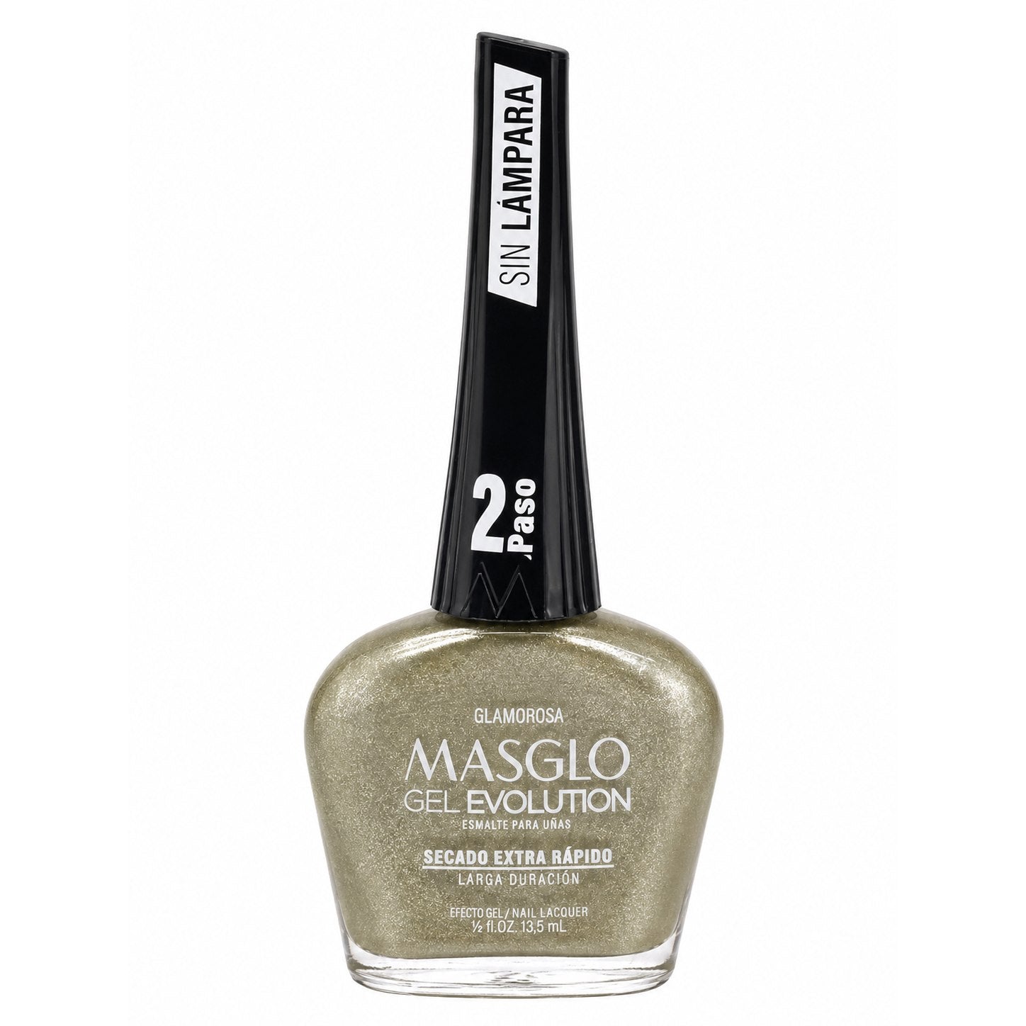 ESMALTE DE UÑAS CON EFECTO GEL DE SECADO EXTRA RÁPIDO MASGLO GEL EVOLUTION PASO 2 "ESTILO GLAMOROSA" 13.5 ML